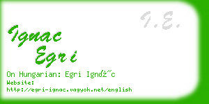 ignac egri business card